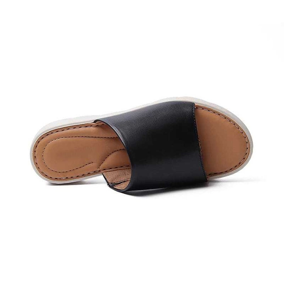 Dwarves Handmade Leather Slippers In / / / Womens Platform Slingback