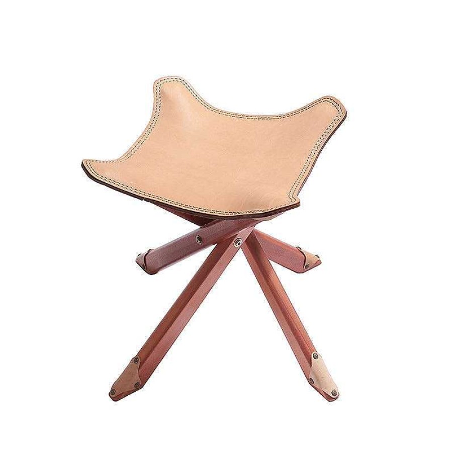 Dwarves Vintage Portable Outdoor Camping Cowhide Folding Fishing Chair Living Room Decorative Stools