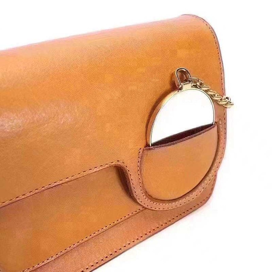 Dwarves City Heart Vegetable Tanned Leather Underarm Bag Fashion Women'S Crossbody Bag