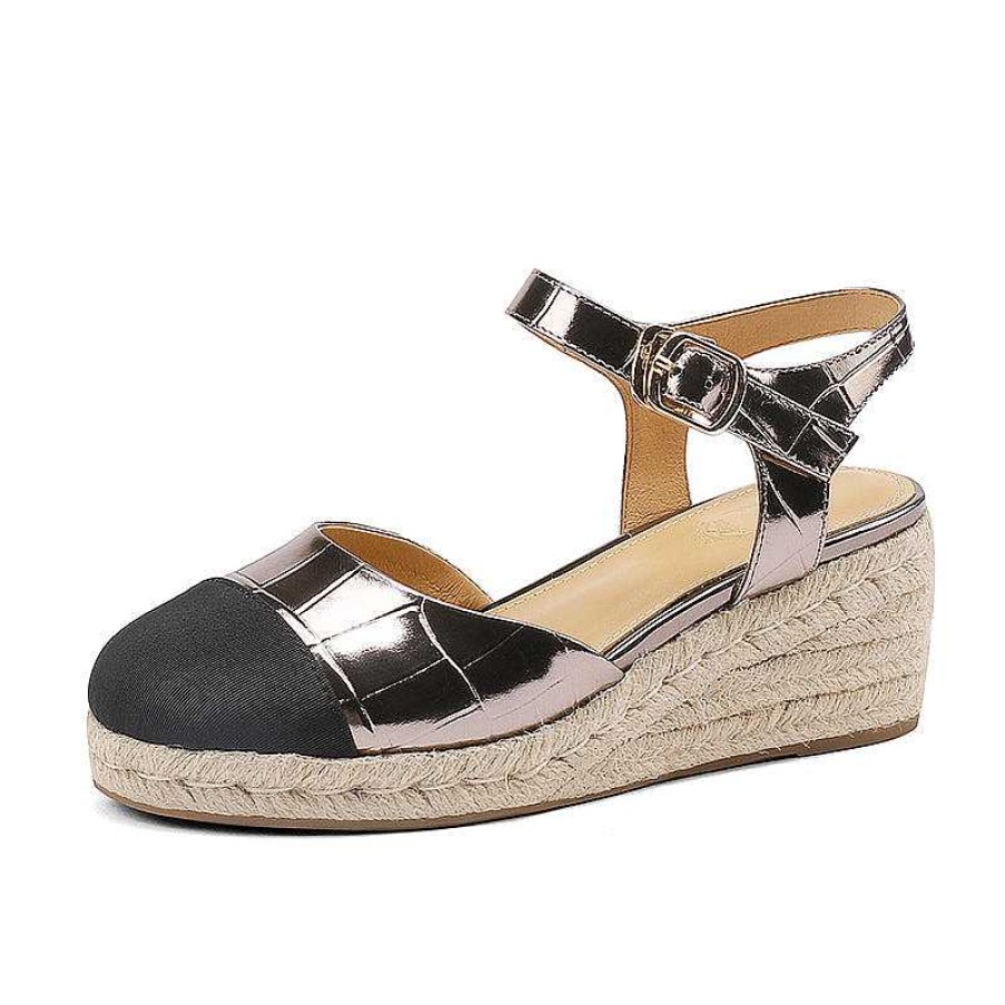 Dwarves Slingback Espadrille-Wedge Leather Sandals In / /