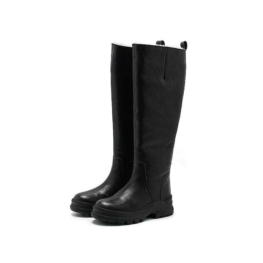 Dwarves Dwarves Leather Knee High Boots Snow Boots Have Fleece Lined For Cold Winter In Black/Brown/Coffee