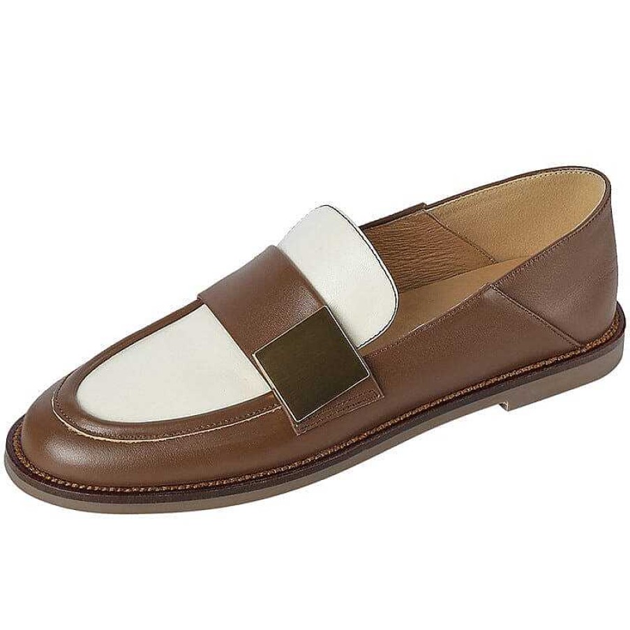 Dwarves Soft Leather Loafers For Women With Metal