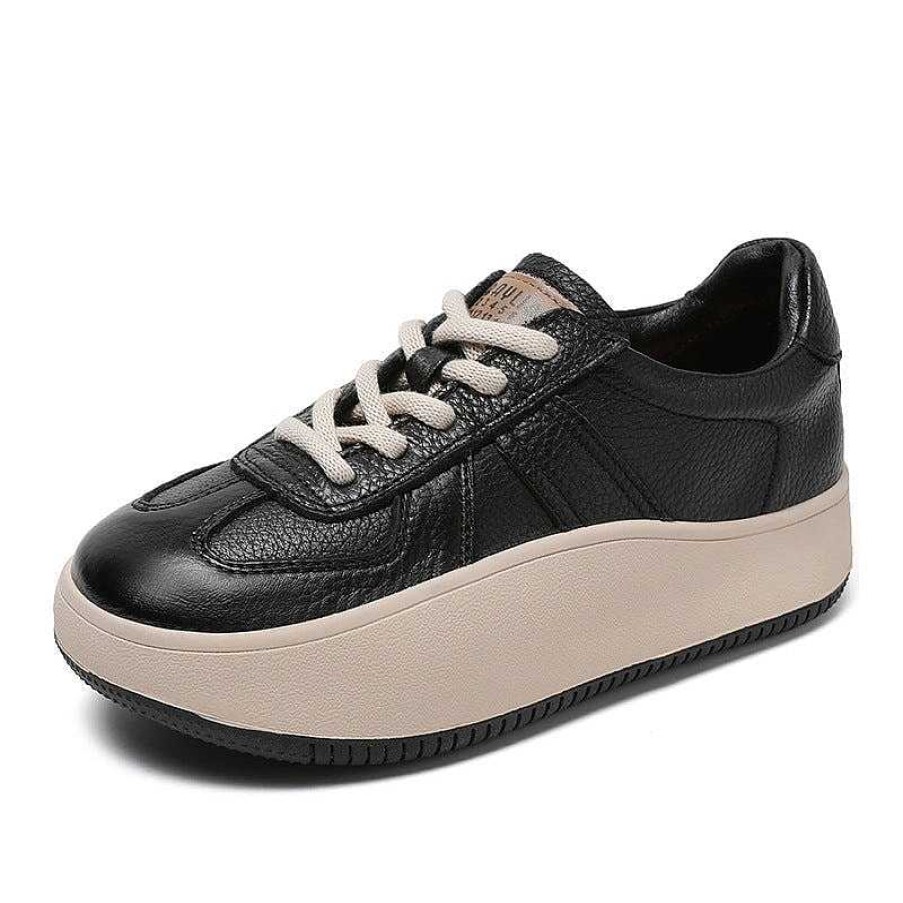 Dwarves Genuine Leather Low-Top 40Mm Platform Sneakers For Women Lace Up In /