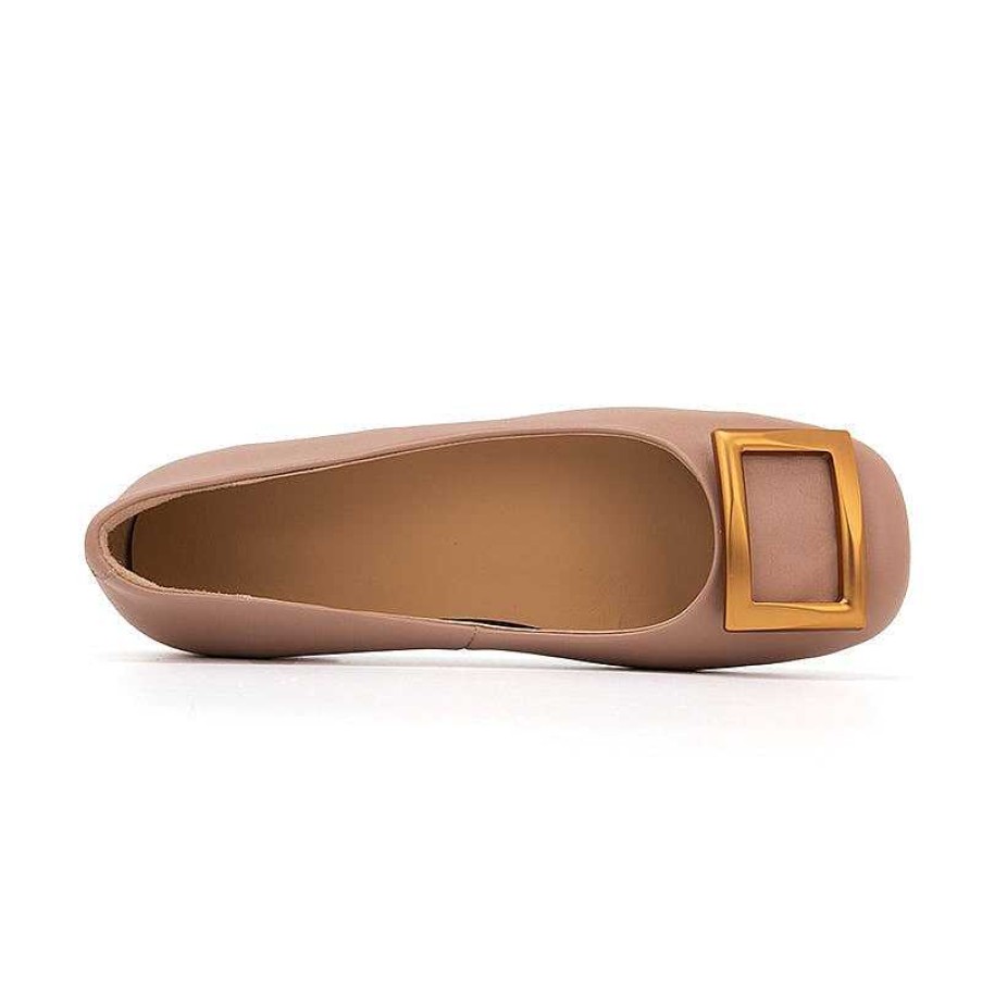 Dwarves Square Buckle Detailed Leather Loafers For Women In /