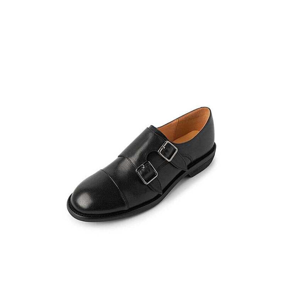 Dwarves Handmade Leather Double Monk Strap Shoes For Women In /