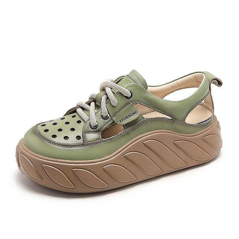 Dwarves Leather Low-Top Travel Perforated Platform Sneakers For Women In / / /