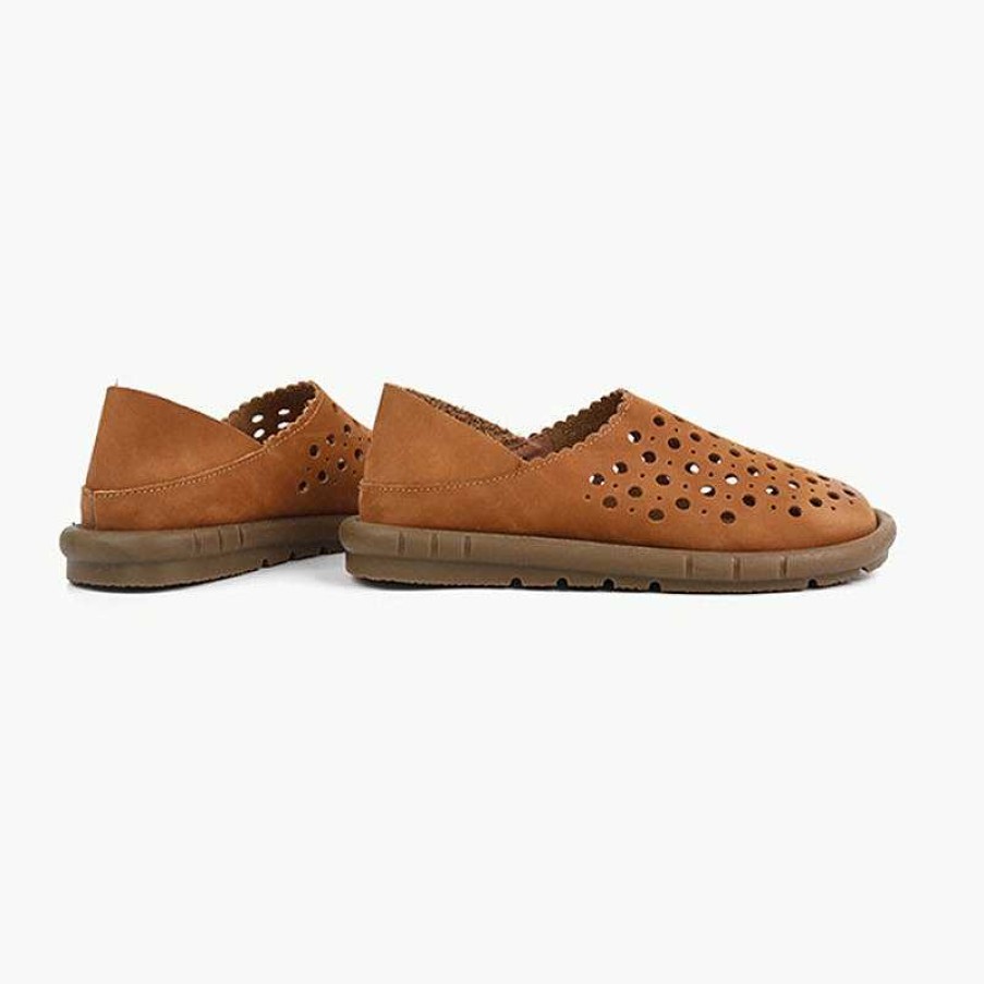 Dwarves Handmade Genuine Leather Slip Ons Flats Perforated Breathable Loafers In /