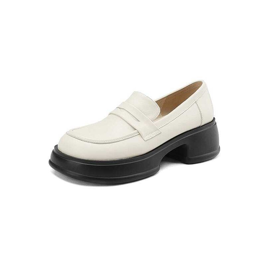 Dwarves Platform Leather Penny Loafers For Women In /