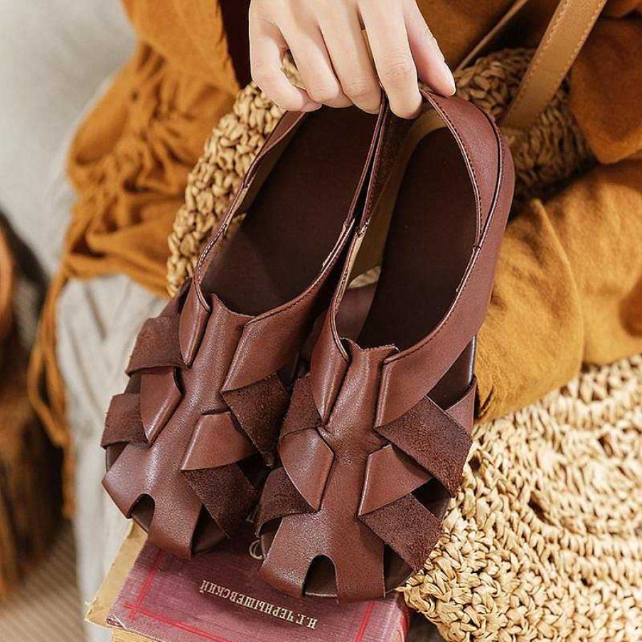 Dwarves Woven Sandals Retro Hollow Sandals Gladiator Sandals For Women /