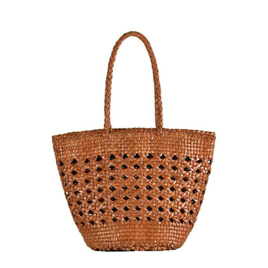 Dwarves Woven Vegetable Basket Bag Cowhide Hollow Handbag