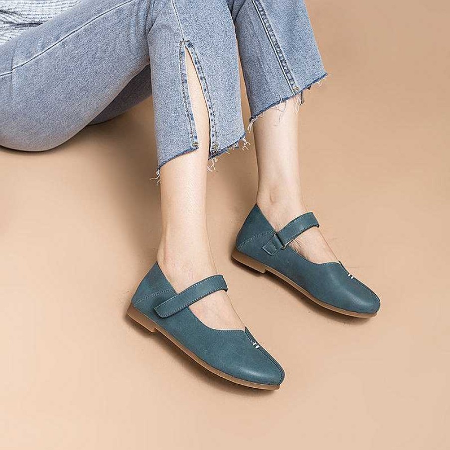 Dwarves Soft Leather Mary Jane Flats Handmade / /