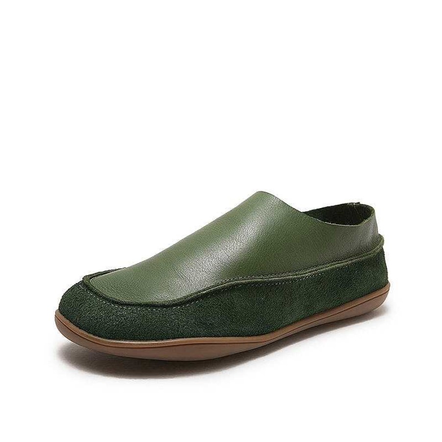 Dwarves Classic Handmade Leather Slip Ons Loafers Splicing Design In / /