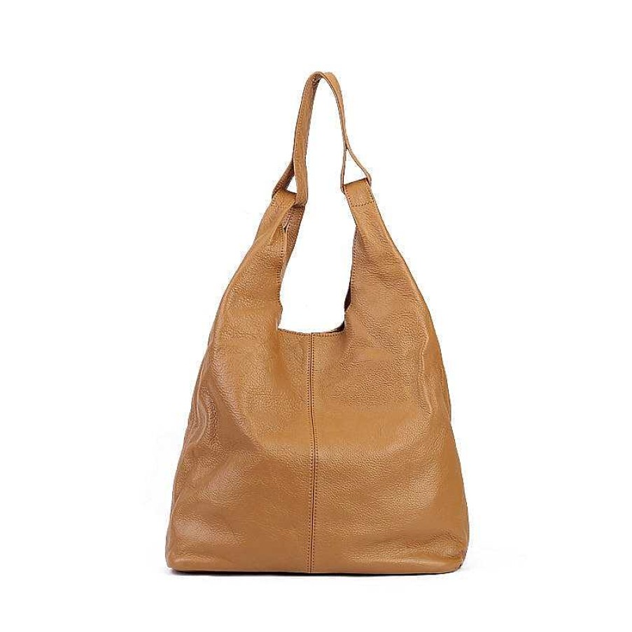 Dwarves Simple Style All-Match Large Capacity Cowhide Women'S Shoulder Bag