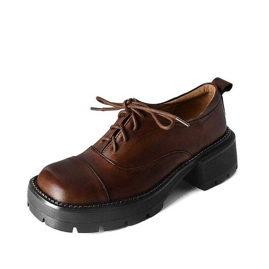 Dwarves Handmade Genuine Leather 40Mm Platform Cap Toe Oxford Shoes In / /