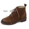 Dwarves Handmade Brogue Leather Martin Boots Women Midheel Ankle Boots With Lace /