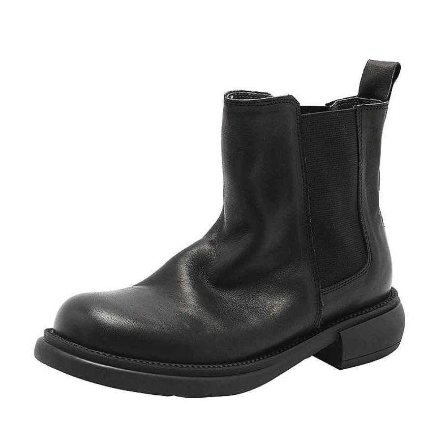 Dwarves Retro Leather Chelsea Boots For Women Handmade Brush-Off Ankle Boots / /