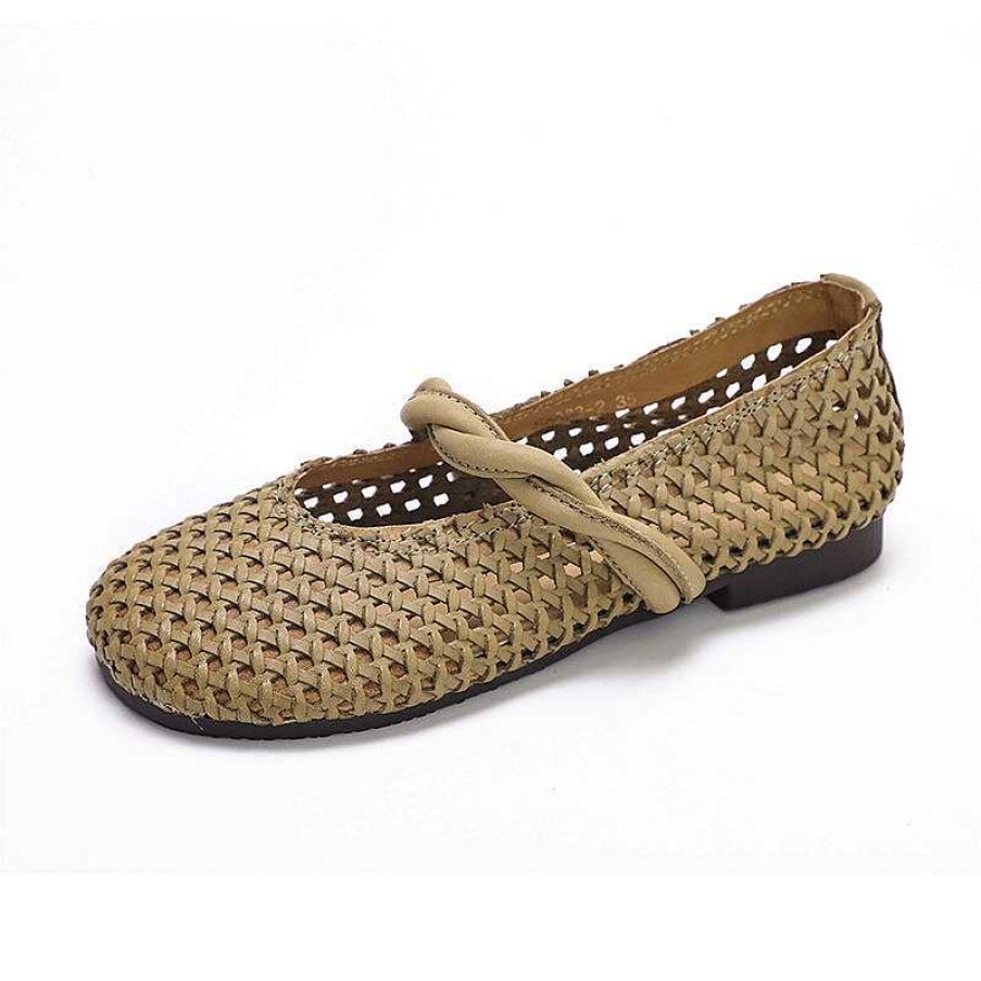 Dwarves Woven Leather Mary Jane Flats In