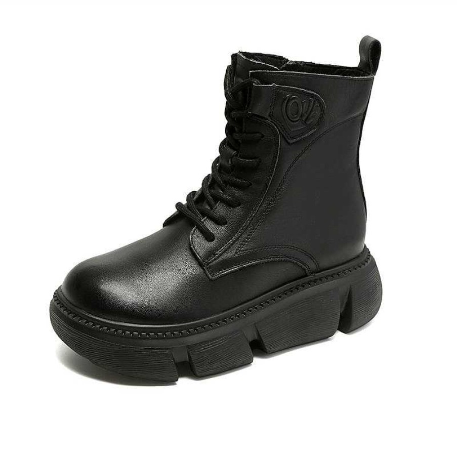 Dwarves Chunky Lug Sole Combat Boots Designer Platform Boots Lace Up Boots Side Zip /