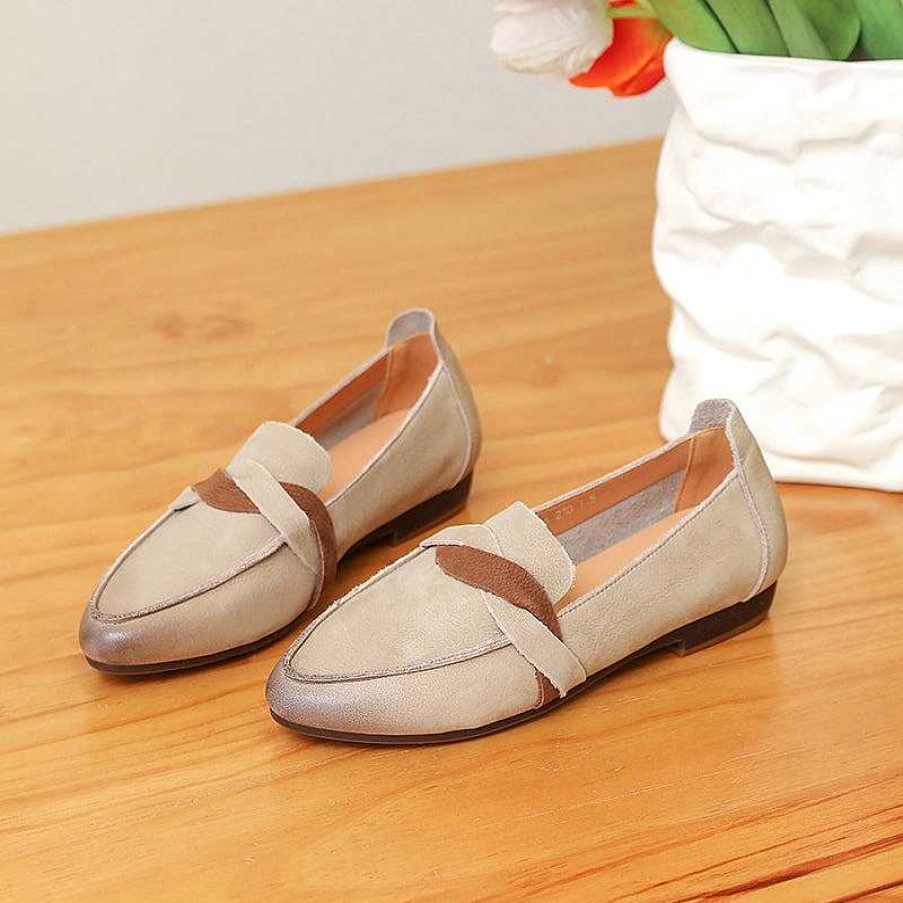 Dwarves Handmade Soft Leather Flats Shoes For Women Slip On Dress Shoes In /