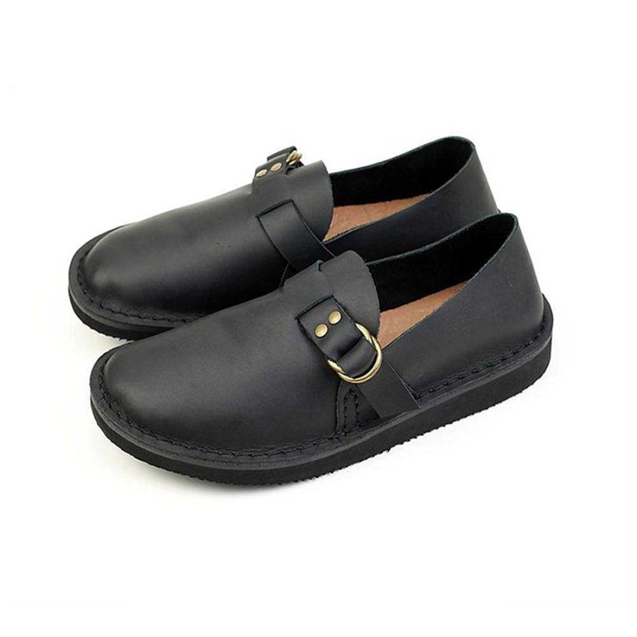 Dwarves Middle English-Womens Handmade Full Grain Leather Flats Loafers /