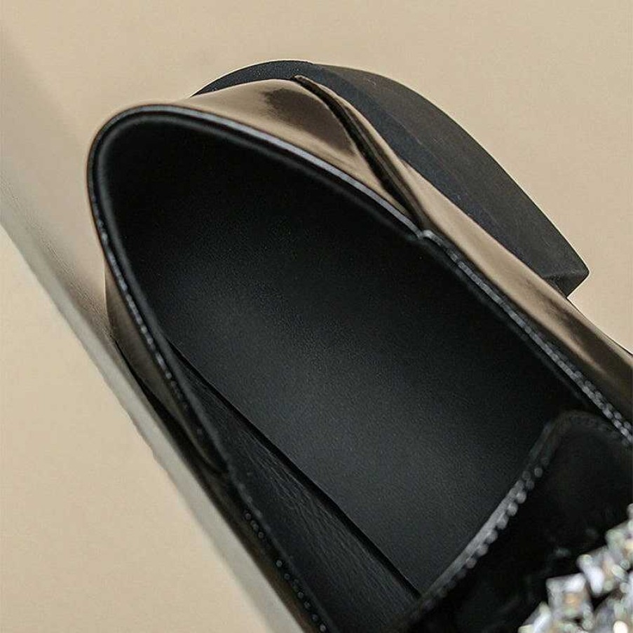 Dwarves Patent Leather Loafers For Women With Dazzling Diamond In /