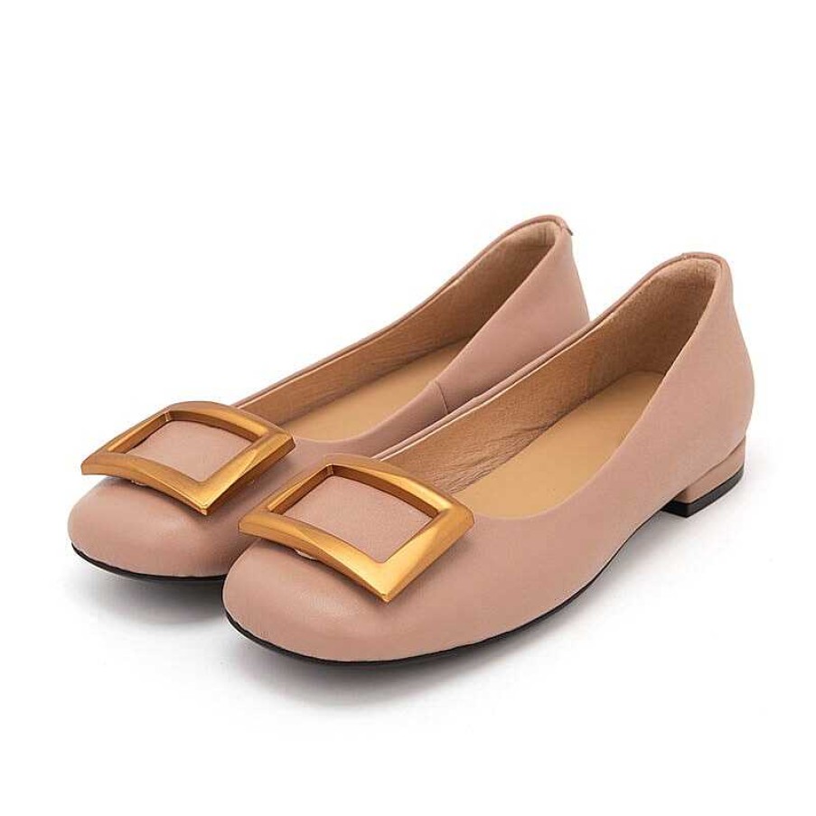 Dwarves Square Buckle Detailed Leather Loafers For Women In /