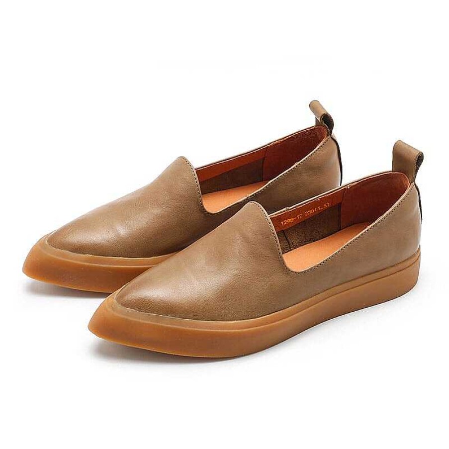 Dwarves Vegetable Tanned Leather Loafers Pointed Toe Flats In / /