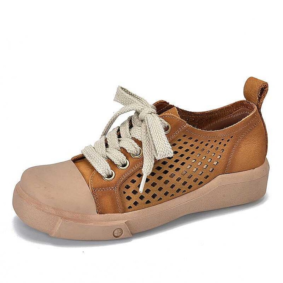 Dwarves Leather Rubber Toecap Low-Top Sneakers For Women Perforated In /