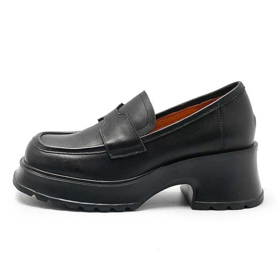 Dwarves Round Toe 55Mm Platform Leather Penny Loafers For Women In / /