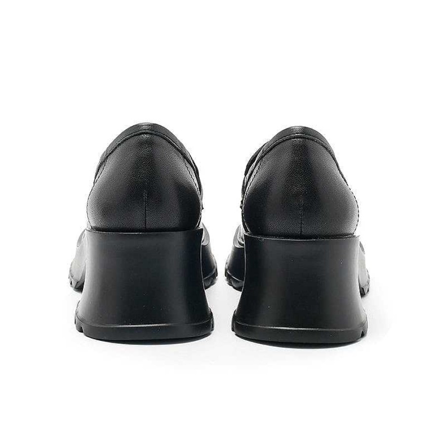 Dwarves Handmade Leather Platform Penny Loafers For Women In / /