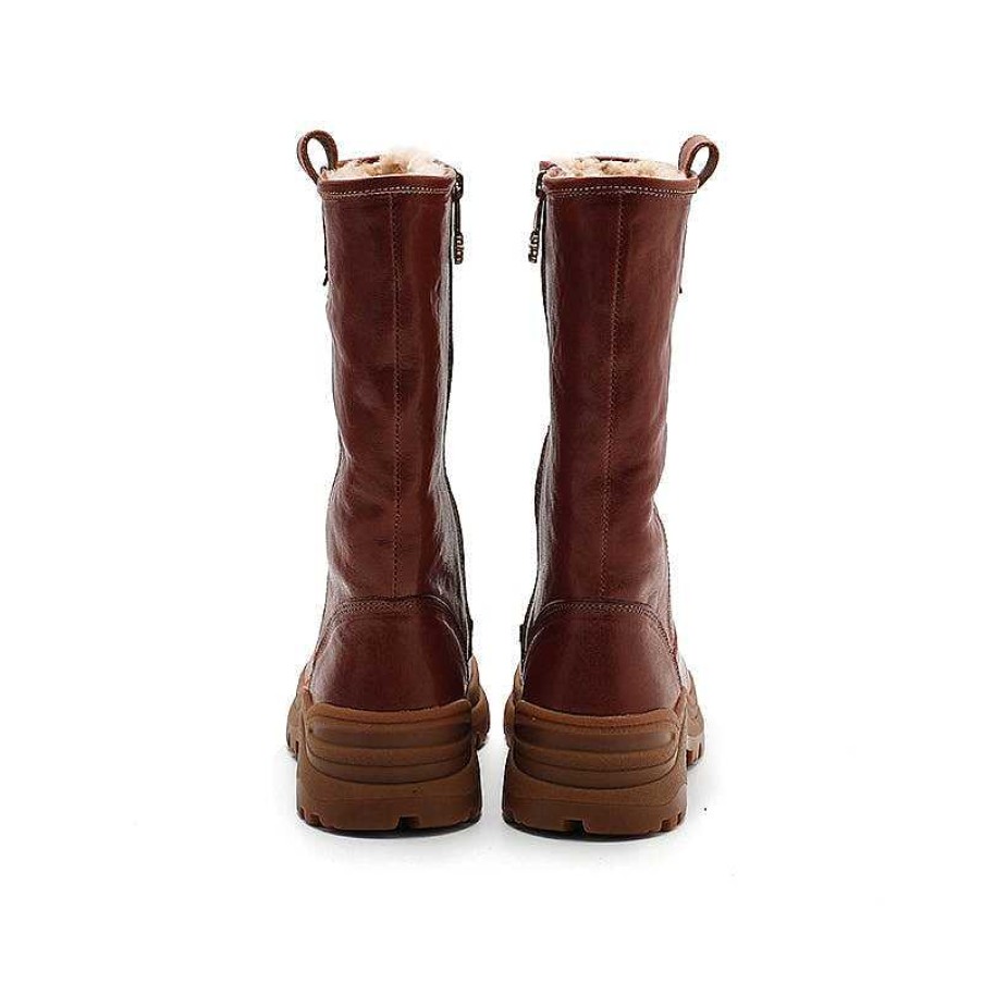 Dwarves Dwarves Leather Mid Calf Boots Snow Boots Have Shearling Lined For Cold Winter In Black/Brown/Coffee