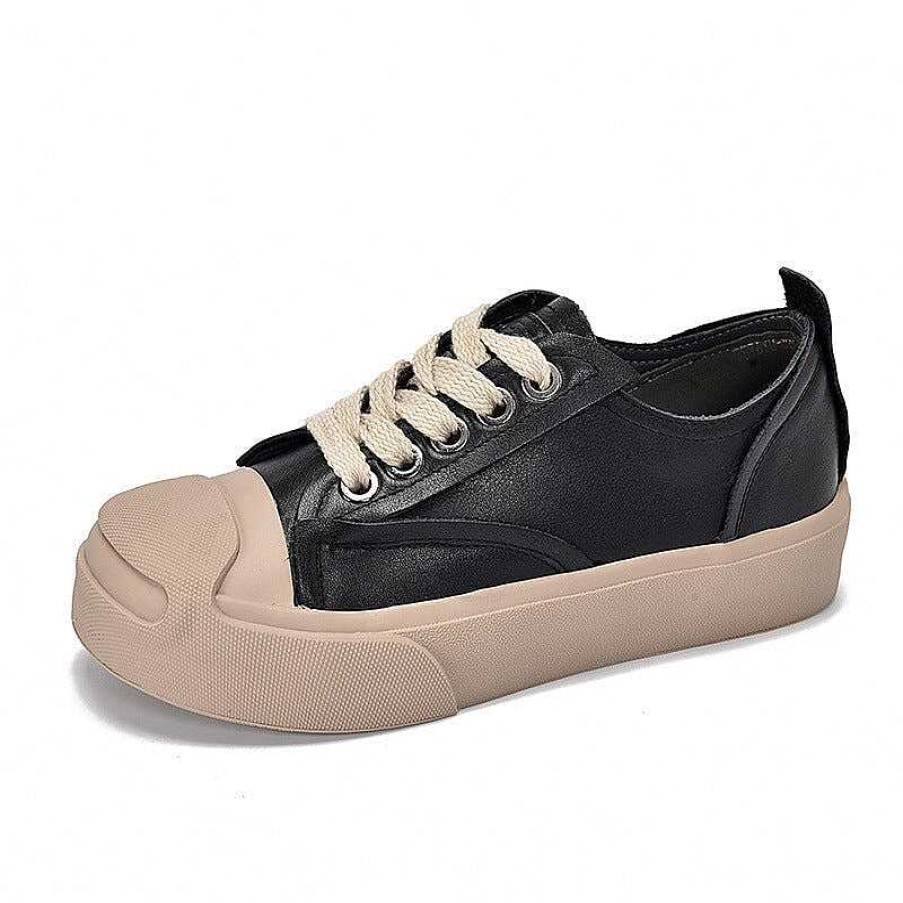 Dwarves Leather Rubber Toecap Sneakers For Women Low-Top Lace Up In / /