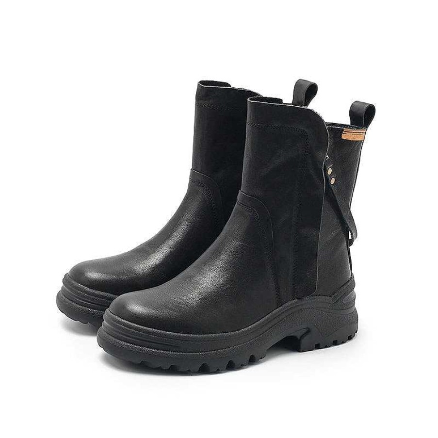 Dwarves Dwarves Leather Short Boots Snow Boots Have Fleece Lined For Cold Winter In Black/Brown/Yellow/Coffee