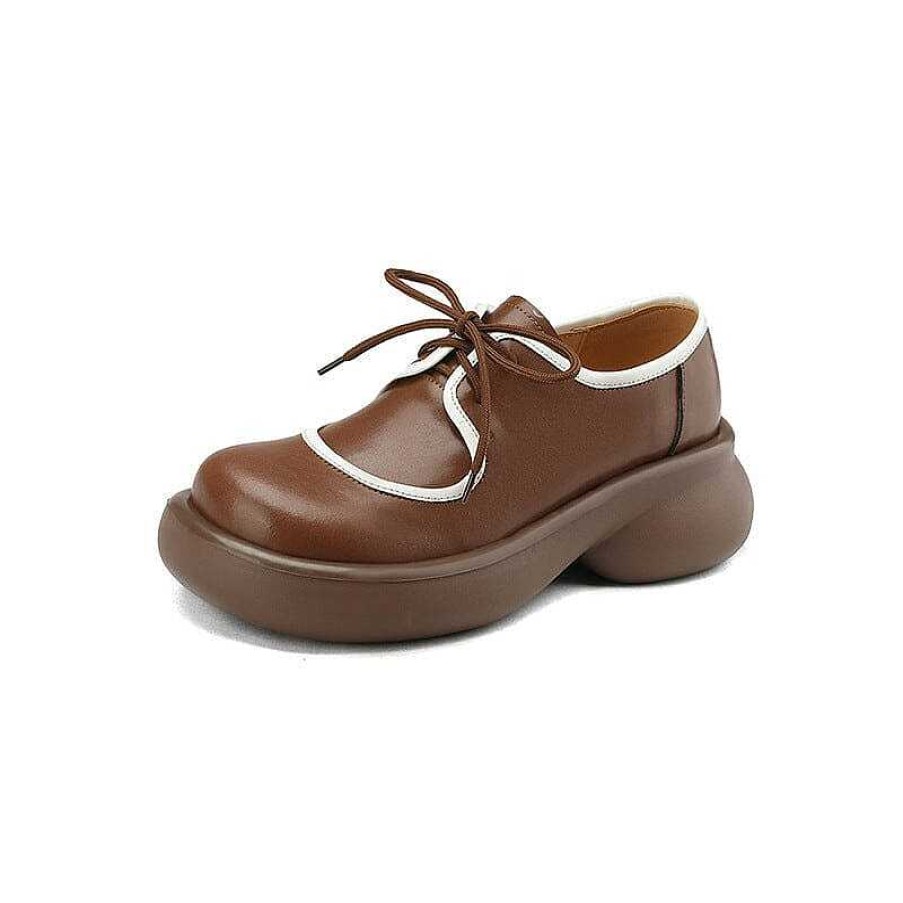 Dwarves Women Round Toe Lace Up Platform Oxfords In /