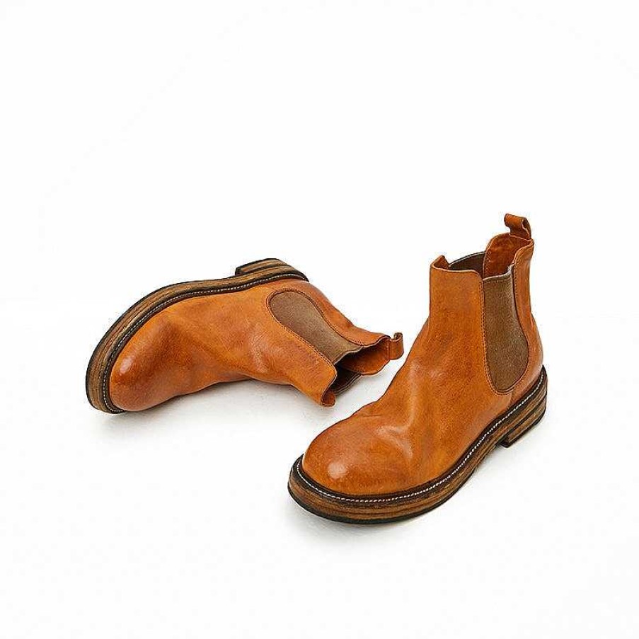 Dwarves Horse Leather Chelsea Boots Leather Sole Short Boots For Women In / /