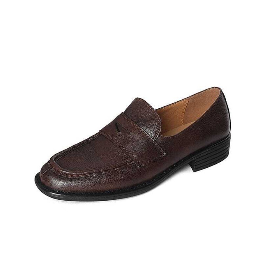 Dwarves Soft Leather Penny Loafers For Women In /