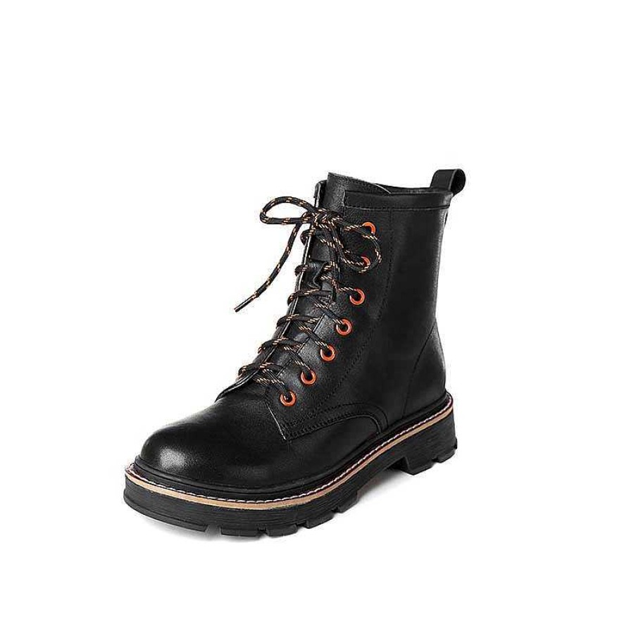 Dwarves Women Leather Lace-Up Oxfords Round Toe Ankle Booties /