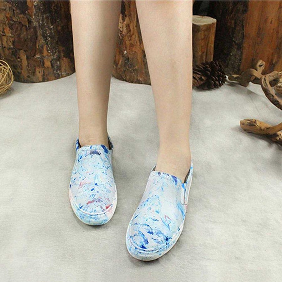 Dwarves Women'S Sneakers Handmade Casual Flat Shoes Soft Leather Loafers