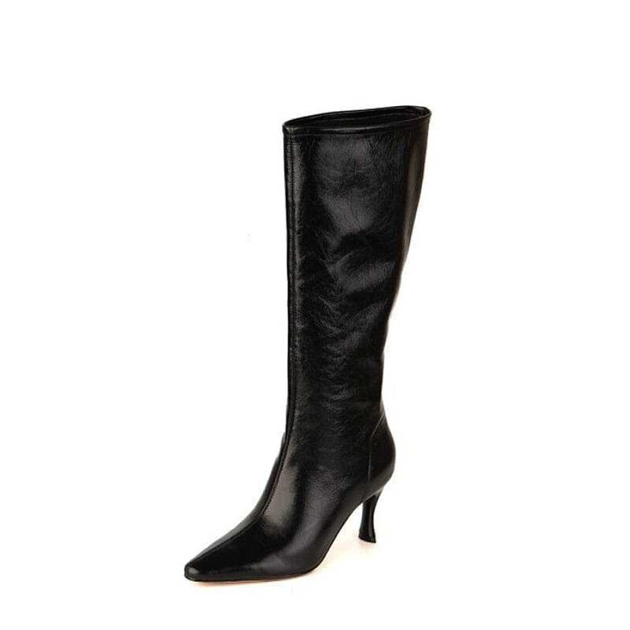 Dwarves Sculptural Heel Leather Tall Boots In / /