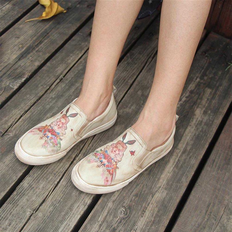 Dwarves Handmade Women'S Low Top Fashion Leather Sneakers Hand-Painted Princess