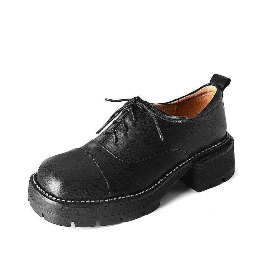 Dwarves Handmade Genuine Leather 40Mm Platform Cap Toe Oxford Shoes In / /