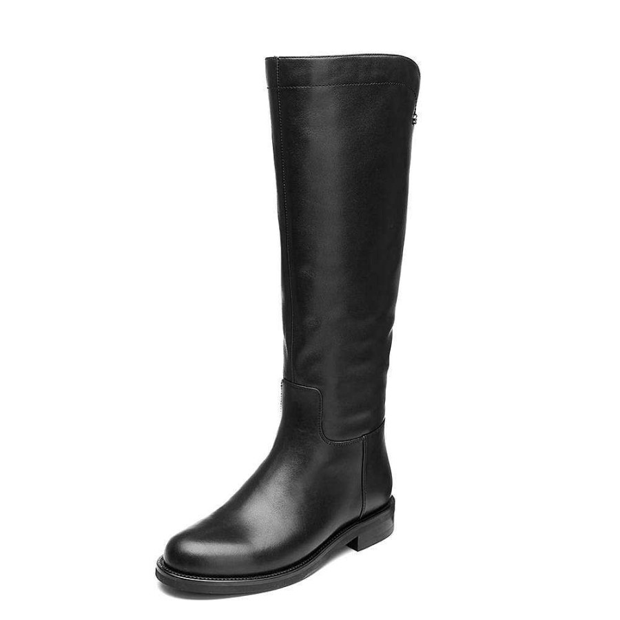 Dwarves Handmade Soft Leather Knee High Boots Side Zip Riding Boots