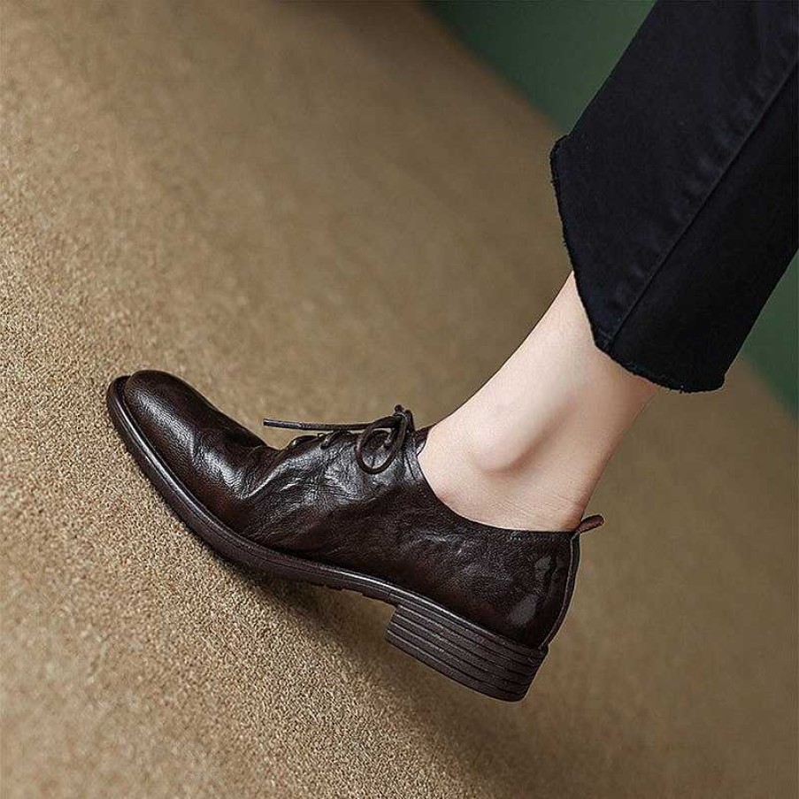 Dwarves Handmade Leather Lace Up Oxfords For Women In /