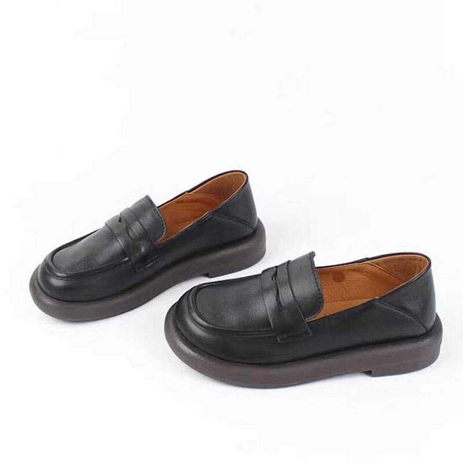 Dwarves Comfy Genuine Leather Flats Women Loafers Slip On Walking Flats In /