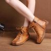 Dwarves National Style Leather Short Boots For Women Lace Up / /