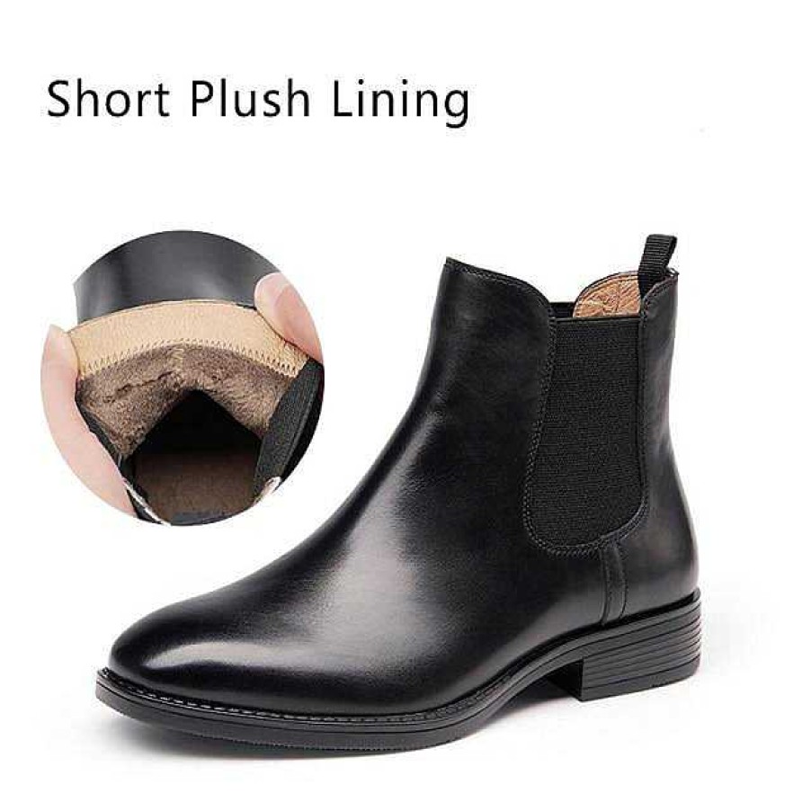 Dwarves Chelsea Boots Women Genuine Calfskin Leather Plus Size Autumn Winter Fashion Brand Ankle Shoes Handmade