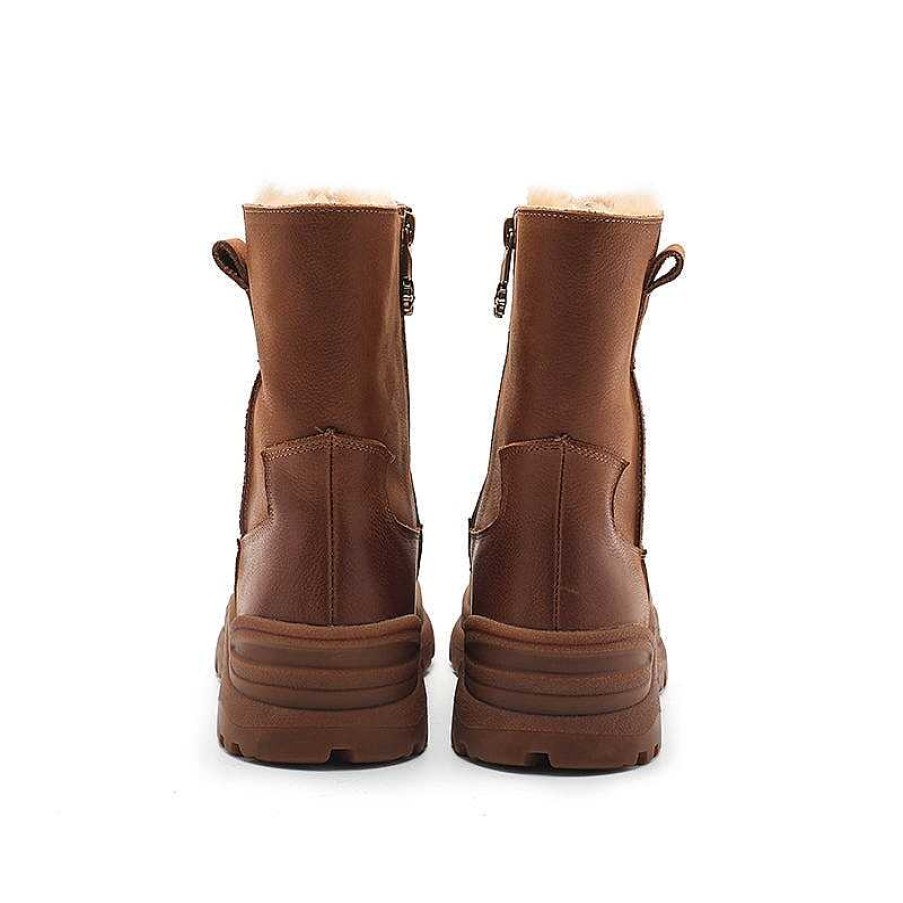 Dwarves Dwarves Leather Short Boots Snow Boots Have Fleece Lined For Cold Winter In Black/Brown