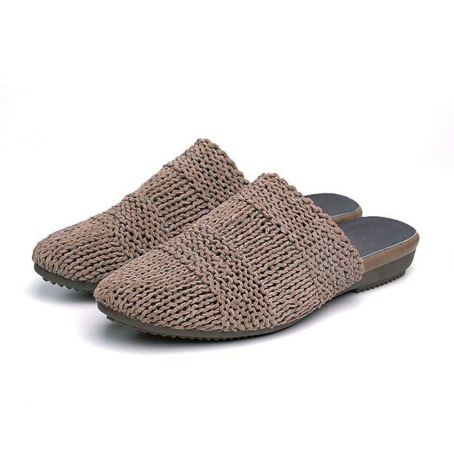 Dwarves Handemade Leather Slippers For Women Classic Sheepskin Weaving Shoes /