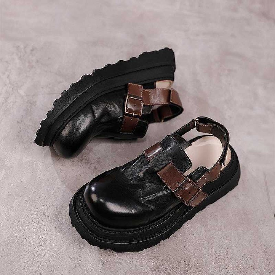 Dwarves Leather Chunky Sandals Slingback In /