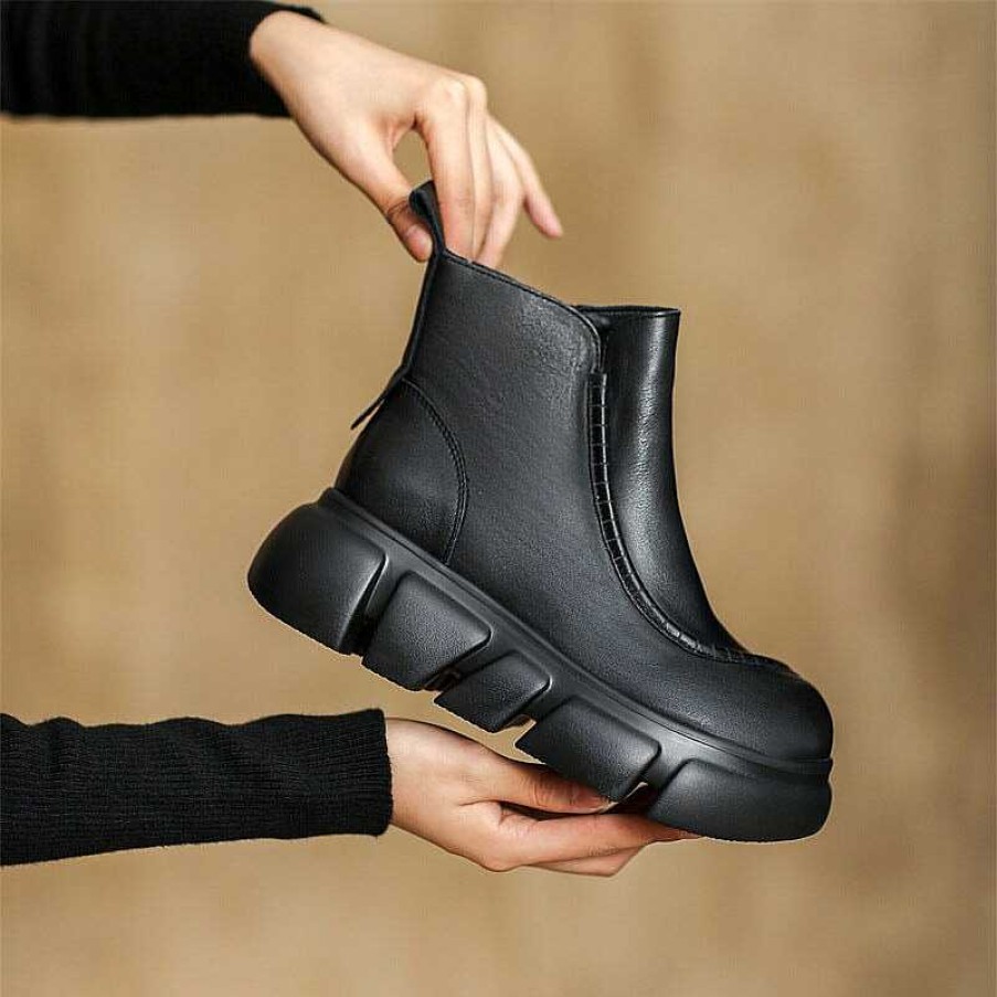 Dwarves 60Mm Platform Boots Classic Women'S Leather Chelsea Boots In /